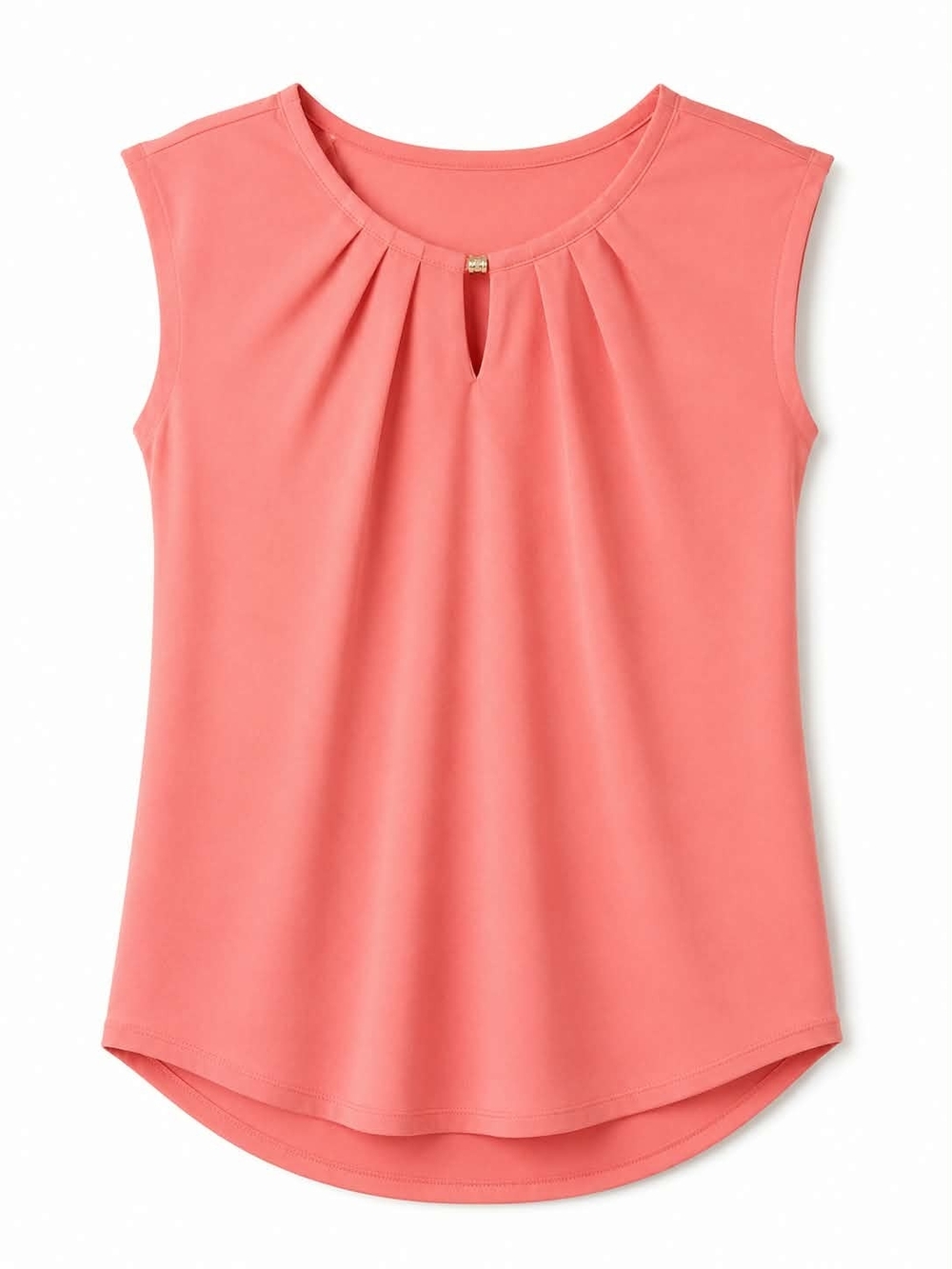 Ivanka Trump Coral Pleated Neckline Sleeveless Camisole